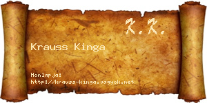 Krauss Kinga névjegykártya